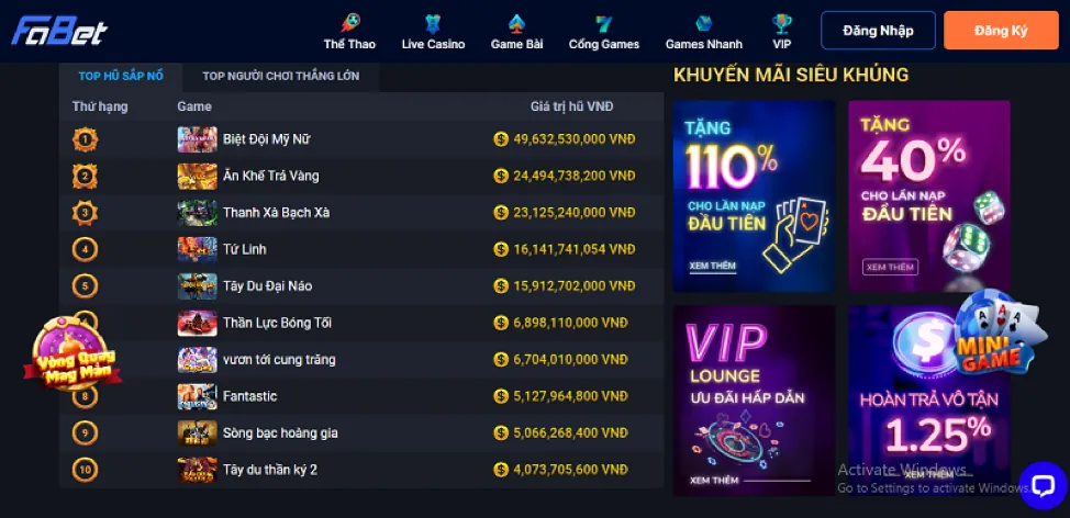 Các đối tác và giải thưởng của vipwin777 win